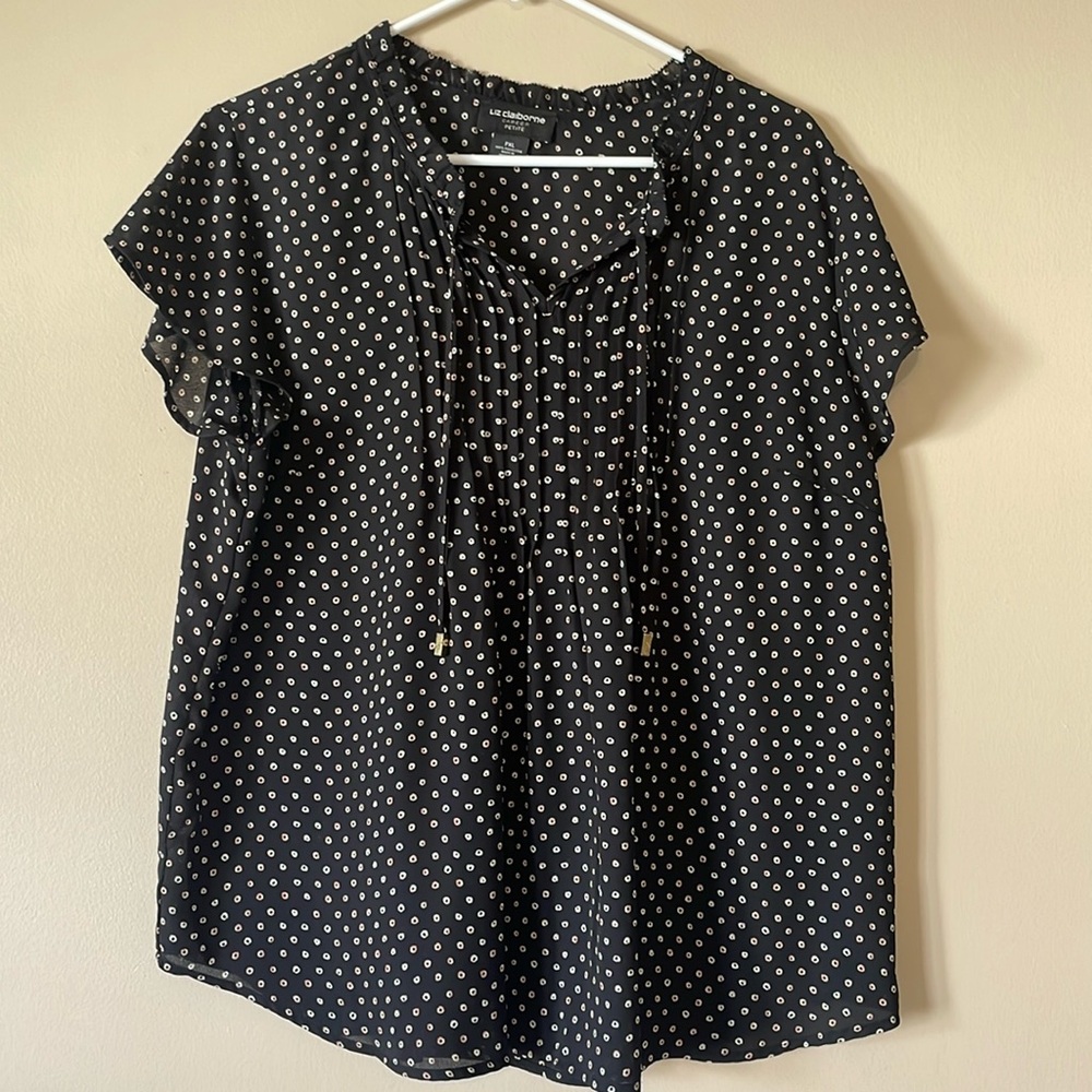 Liz Claiborne Career Petite blouse with ties.